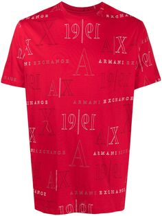 Armani Exchange футболка с монограммой