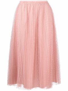 RED Valentino плиссированная юбка из тюля пуэн-деспри