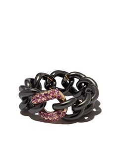 SHAY SHAY 18K RG PNK SAPH SGL LNK BLK CERAMIC