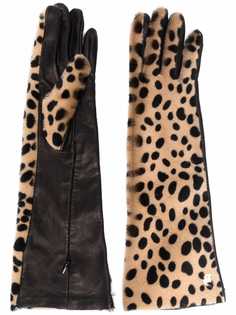 LANVIN перчатки с леопардовым принтом
