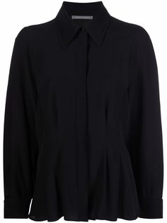 Alberta Ferretti блузка из смесового шелка с объемными рукавами