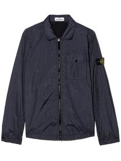 Stone Island Junior бомбер на молнии с логотипом