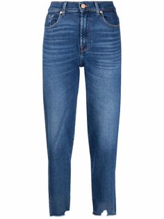 7 For All Mankind укороченные джинсы с завышенной талией