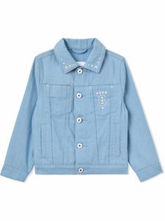 Burberry Kids джинсовая куртка Japanese с монограммой