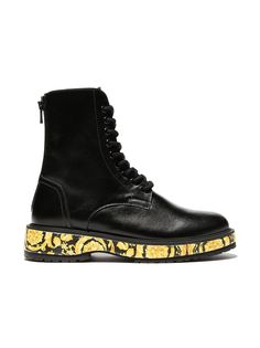 Versace Kids ботинки с принтом Barocco