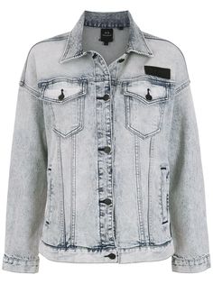 Armani Exchange джинсовая куртка с вышивкой
