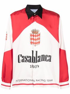 Casablanca шелковая рубашка с логотипом