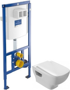 Комплект подвесной унитаз Jacob Delafon Struktura EDE102-00 + E70024-00 + система инсталляции Villeroy & Boch 92246100
