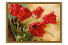 Репродукция в раме Красные тюльпаны Hoff
