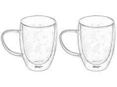 Кружка Elan Gallery Снежинки 350ml 2шт White 360091