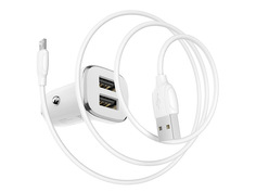 Зарядное устройство Borofone BZ12 Lasting Power 2xUSB 2.4A + кабель Type-C White 6931474708670