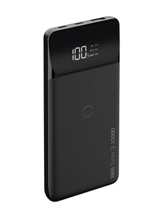 Внешний аккумулятор Deppa Power Bank NRG Turbo Qi LCD 10000mAh Black 33559