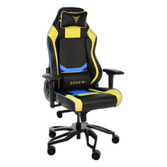 Кресло игровое ZONE 51 Cyberpunk, на колесиках, эко.кожа, желтый/голубой [z51-cbp-yb]