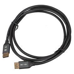 Кабель Display Port Ultra HD, DisplayPort (m) - DisplayPort (m), GOLD , 2м, пакет, черный Noname