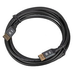 Кабель Display Port Ultra HD, DisplayPort (m) - DisplayPort (m), GOLD , 3м, пакет, черный Noname
