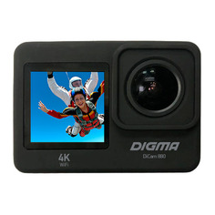 Экшн-камера Digma DiCam 880 (внешний микрофон/пульт ДУ), 4K, WiFi, черный [dc880]