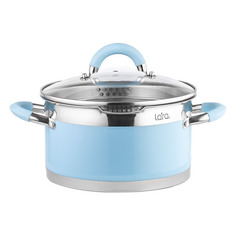 Кастрюля LARA LR02-441, 2.4л, с крышкой, голубой