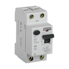 Выключатель дифф.тока УЗО IEK ВД1-63 Generica (MDV15-2-040-030) 40A тип C 4.5kA 30мА AC 2П 230В 2мод