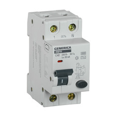 Выключатель автом. дифф. тока IEK АВДТ 32 Generica (MAD25-5-040-C-30) 40A тип C 6kA 30мА AC 2П 230В