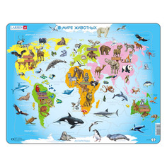 Пазл LARSEN Карта мира с животными [a34]