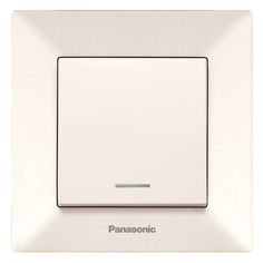 Выключатель Panasonic Arkedia WMTC00442BG-RU, 1-клавишный, с индикацией, установка скрытая, IP20, бежевый