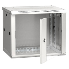 Шкаф коммутационный ITK Linea W (LWR3-09U64-GF) настенный 9U 600x450мм пер.дв.стекл 90кг серый 350мм
