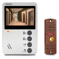 Видеодомофон Ginzzu DP-0401, белый [бп-00001608]