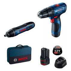Ударная дрель-шуруповерт Bosch GSB 120+GO+сумка 2Ач, с двумя аккумуляторами [06019g8124]