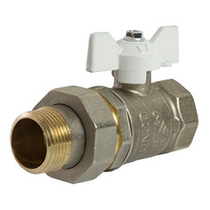 Кран шаровый LD 543474, проходной запорный, 1/2", внутренняя/наружняя резьба