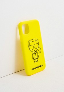 Чехол для iPhone Karl Lagerfeld 11, Liquid silicone Ikonik outlines Yellow/Black