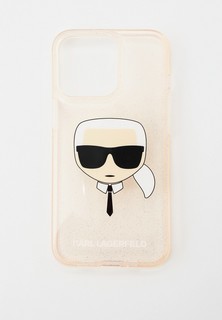 Чехол для iPhone Karl Lagerfeld 13 Pro, TPU Glitters Karls head Transp Pink