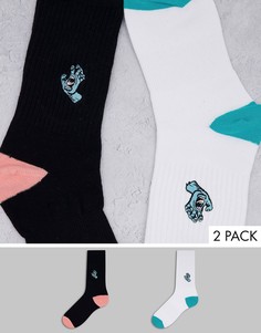 Набор из 2 пар носков с маленькими рисунками рук Santa Cruz-Разноцветный
