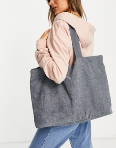 Серая вельветовая сумка-шопер Accessorize-Серый