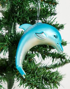 Новогоднее украшение в виде дельфина Sass & Belle-Голубой