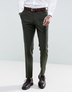 Зеленые узкие брюки с добавлением шерсти Gianni Feraud-Зеленый