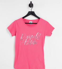 Розовая футболка с круглым вырезом Russell Athletic-Розовый цвет