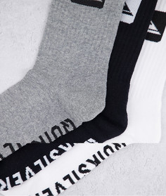 Набор из 5 пар монохромных носков с логотипом Quiksilver-Черный цвет