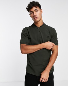 Зеленое поло с воротником в стиле куртки бомбер Fred Perry-Зеленый цвет