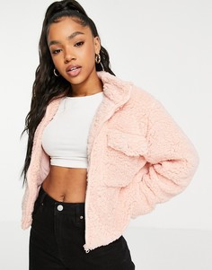 Oversized-куртка из флиса с карманом Wednesdays Girl-Розовый цвет