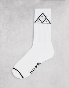 Белые носки обычной длины с рисунком в виде трех треугольников HUF-Белый