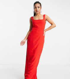 Красное платье макси с разрезом спереди Vesper Petite-Красный