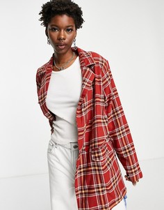 Удлиненный блейзер рыжего цвета в клетку (от комплекта) Heartbreak-Оранжевый цвет