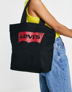 Черная сумка-тоут из парусины с логотипом Levis-Черный цвет