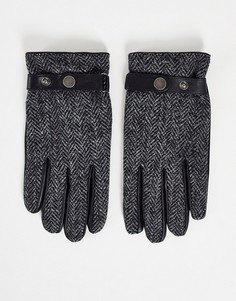 Черные перчатки из твида Boardmans Harris-Черный цвет