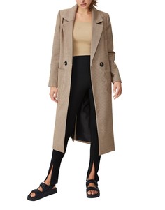 Удлиненное пальто с карманами серо-коричневого цвета с узором «гусиная лапка» Cotton:On-Коричневый цвет