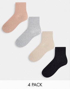 Новогодний комплект из 4 пар носков разных цветов с люрексом Pieces-Разноцветный