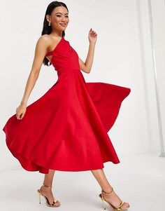 Красное платье миди с вырезом AQAQ-Красный Aq/Aq