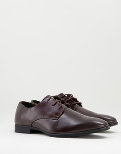 Темно-коричневые туфли дерби New Look-Коричневый цвет