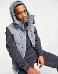 Серый жилет с капюшоном River Island-Зеленый цвет