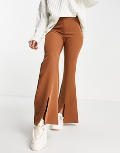 Коричневые расклешенные брюки от комплекта Extro & Vert-Коричневый цвет